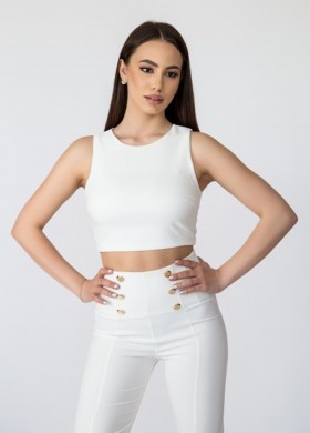 Къс топ в бяло