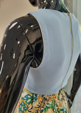 Къс топ в синьо