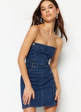 Къса дънкова рокля