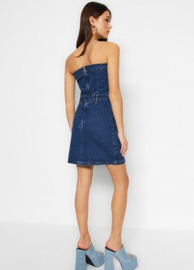 Къса дънкова рокля