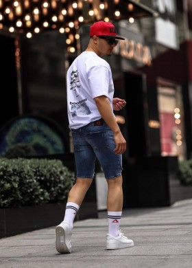 Къси дънки i8 сини