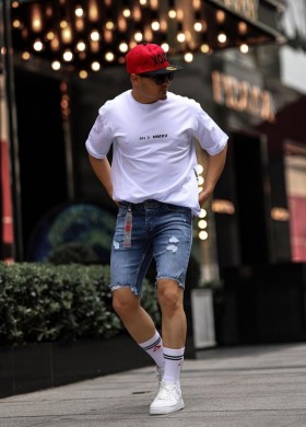 Къси дънки i8 сини