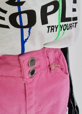 Къси дънки розови