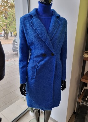 Палто букле в кралскосиньо