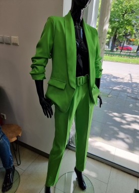 Панталон яркозелен с колан