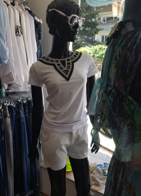 Панталон къс бял