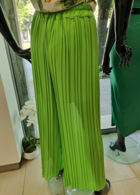 Панталон плисе яркозелен