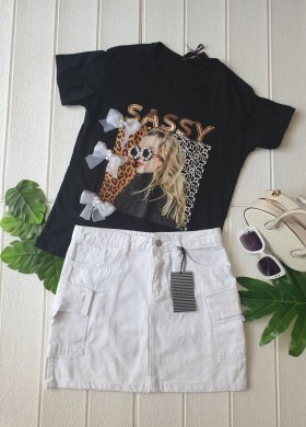 Пола дънкова бяла