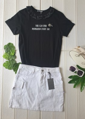 Пола дънкова бяла