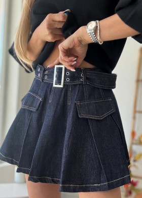 Пола индиго едро плисе