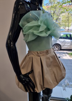 Пола къса балон бежова