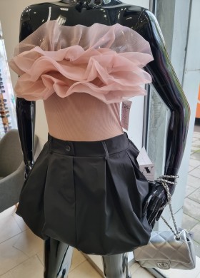 Пола къса балон черна