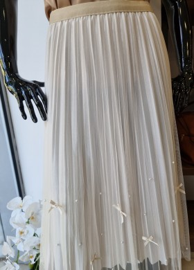 Пола тюл бежова