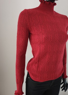 Поло бордо с къдрички