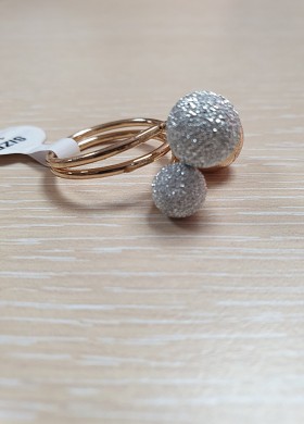 Пръстен топки златист