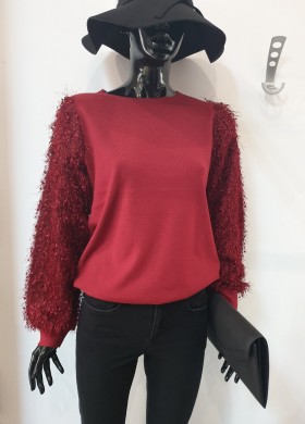 Пуловер с ръкави ресни