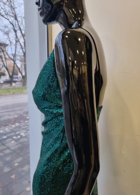 Рокля блестяща в зелено