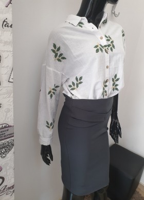 Риза с лен и бродерия