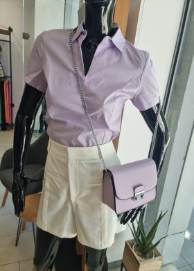 Риза V деколте лила