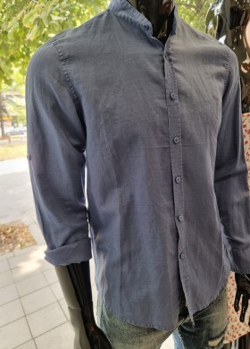 Риза синя лен