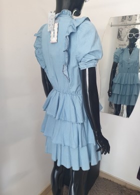 Рокля дънкова волани