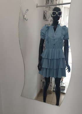 Рокля дънкова волани