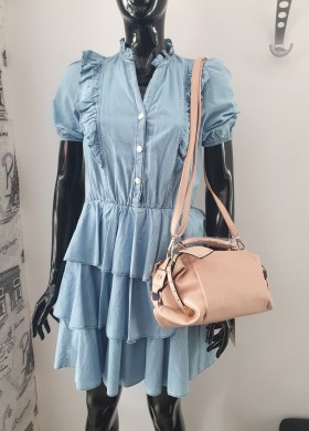 Рокля дънкова волани