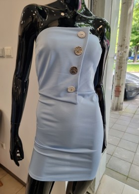 Рокля по тялото синя