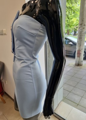 Рокля по тялото синя