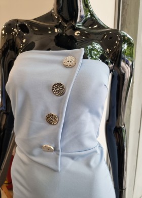 Рокля по тялото синя