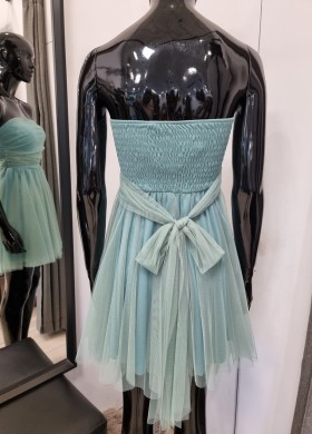 Рокля с тюл в зелено