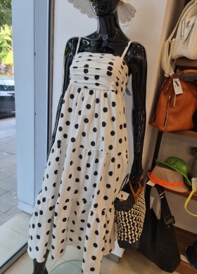 Рокля на точки в бяло