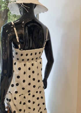 Рокля на точки в бяло