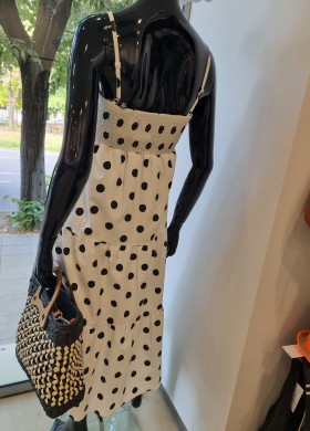 Рокля на точки в бяло