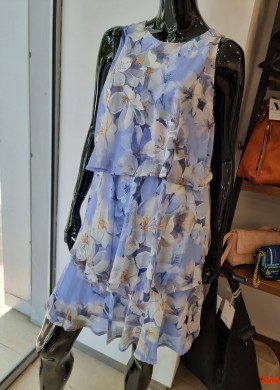 Рокля волани EVA лила