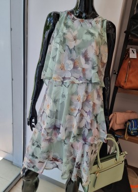 Рокля волани EVA зелена