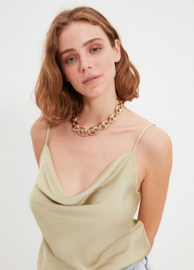 Сатиниран топ златист