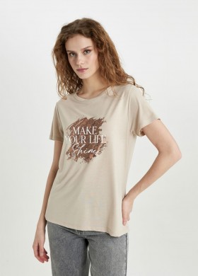 Тениска бежова SHINE