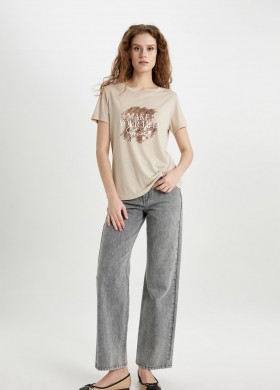 Тениска бежова SHINE