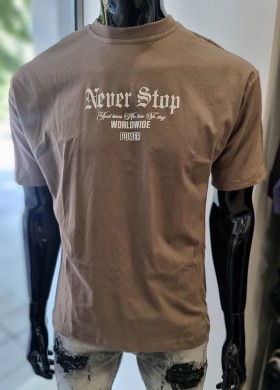 Тениска с Мики Маус кафява